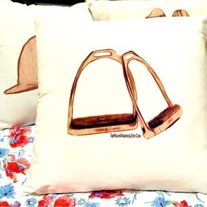 The Vintage Hunt Seat Equestrian themed 18x18 English pillow cover only!! Soft
